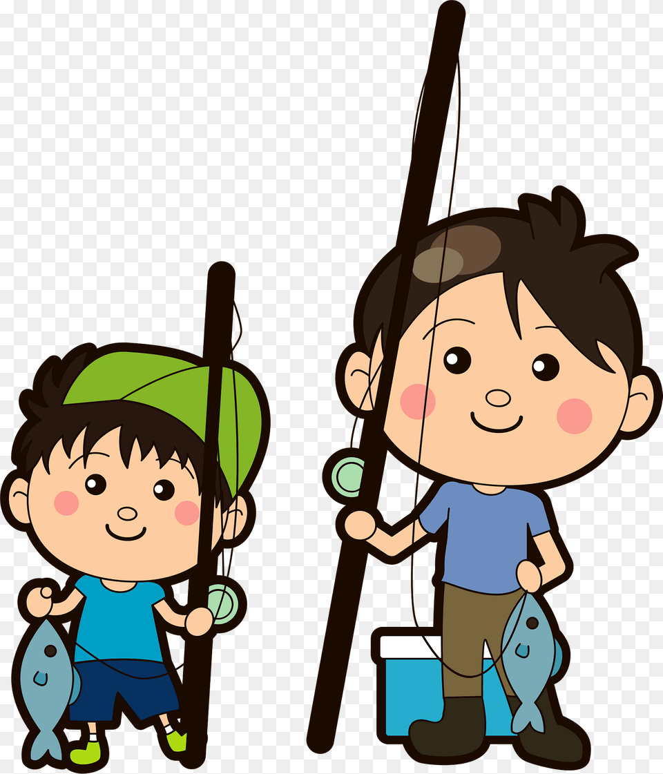 Father And Child Are Fishing Clipart, Water, Outdoors, Leisure Activities, Baby Png Image