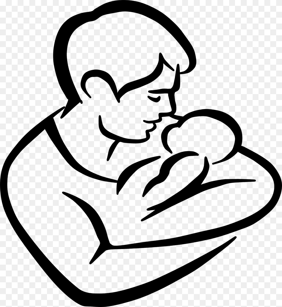 Father And Child Clipart Cliparts Father Tattoos Father And Daughter Sketch, Gray Png Image