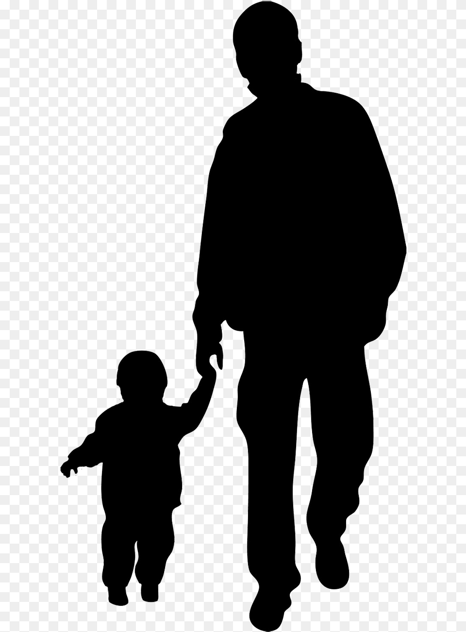 Father And Child Silhouette Person Walking Dog Silhouette, Adult, Male, Man, Clothing Free Png Download