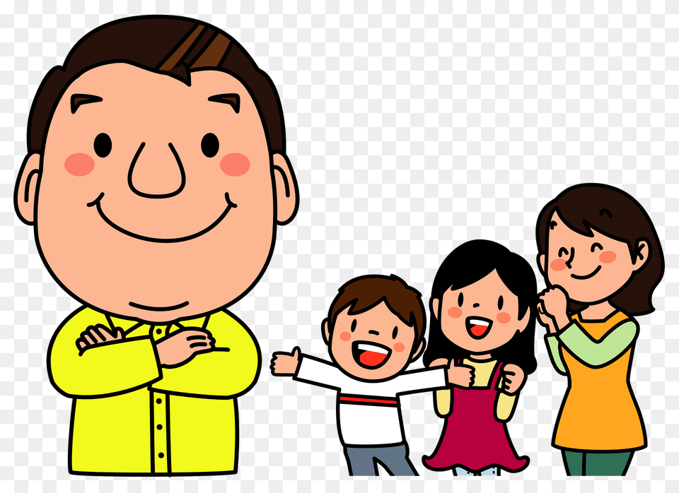 Father And His Family Clipart, Baby, Person, Face, Head Png