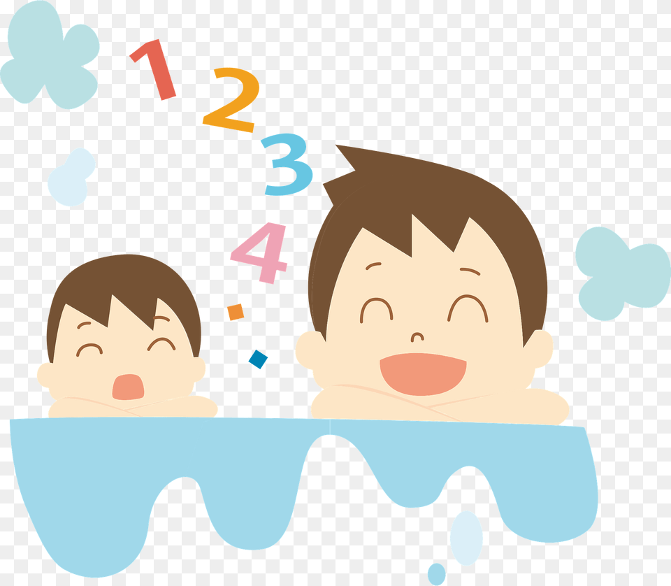 Father And Son Are Bathing Clipart, Water Sports, Water, Swimming, Leisure Activities Free Png