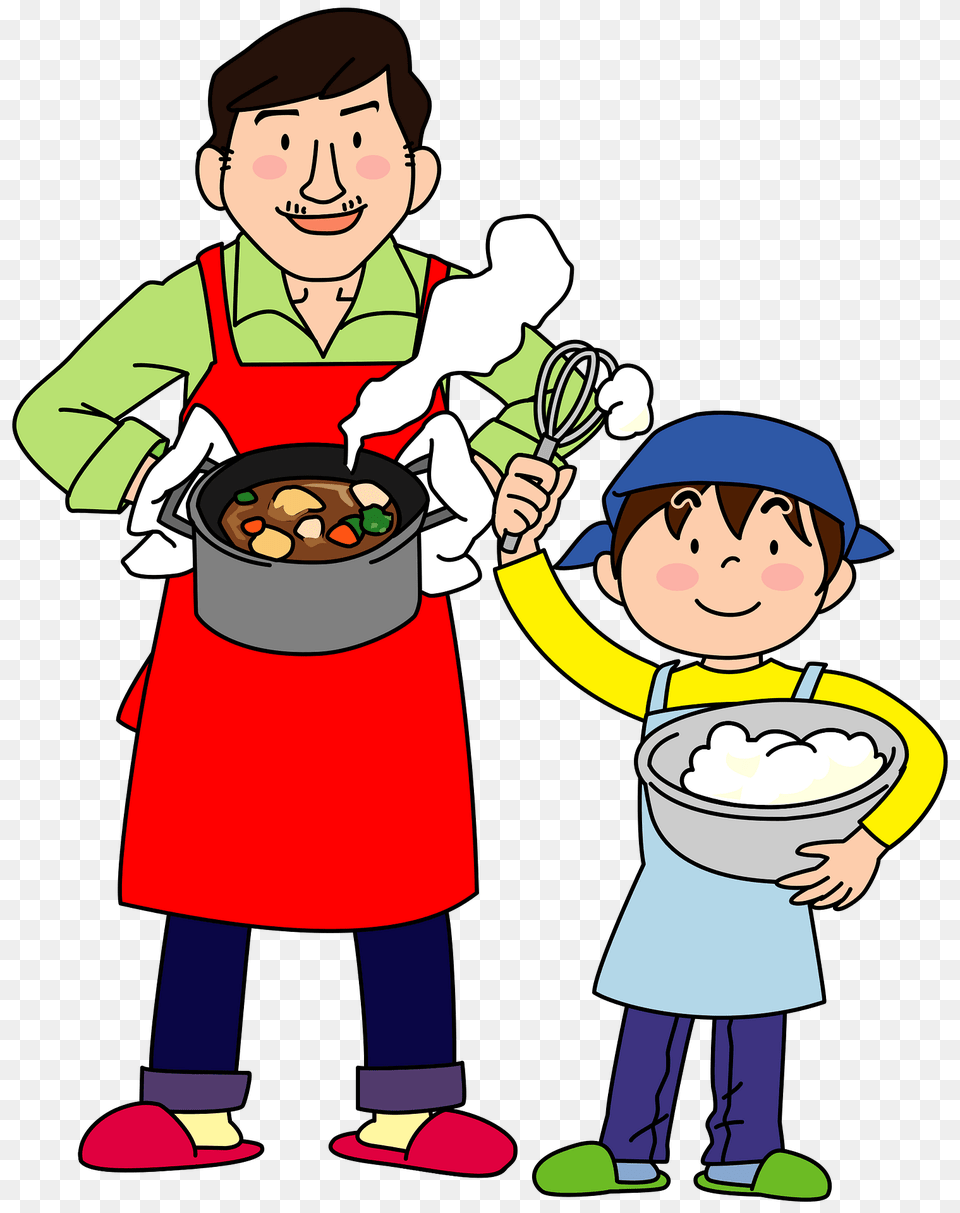Father And Son Are Cooking Clipart, Baby, Person, Face, Head Png