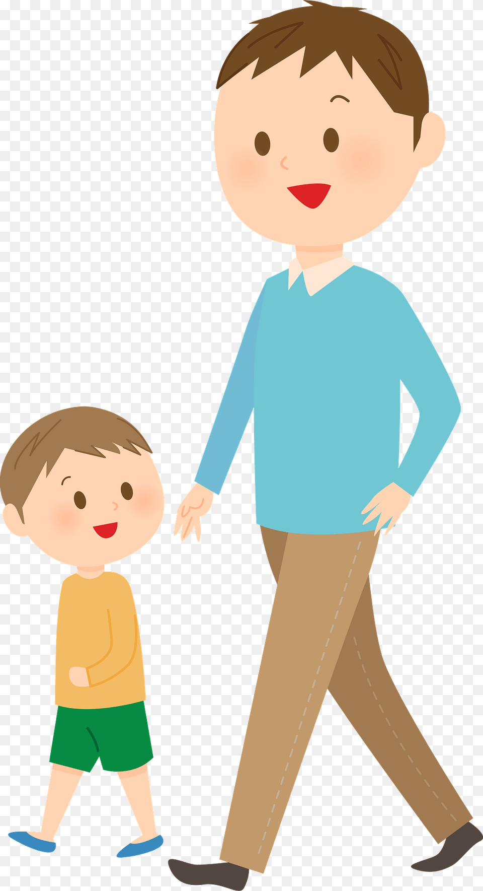 Father And Son Are Walking Clipart, Baby, Sleeve, Person, Long Sleeve Png
