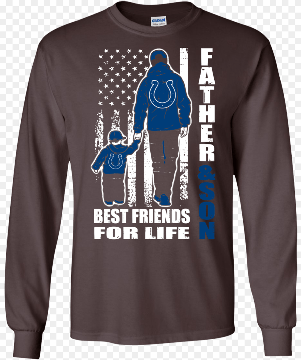 Father And Son Best Friends For Life Indianapolis Colts T Shirt, Clothing, Long Sleeve, Sleeve, T-shirt Free Png