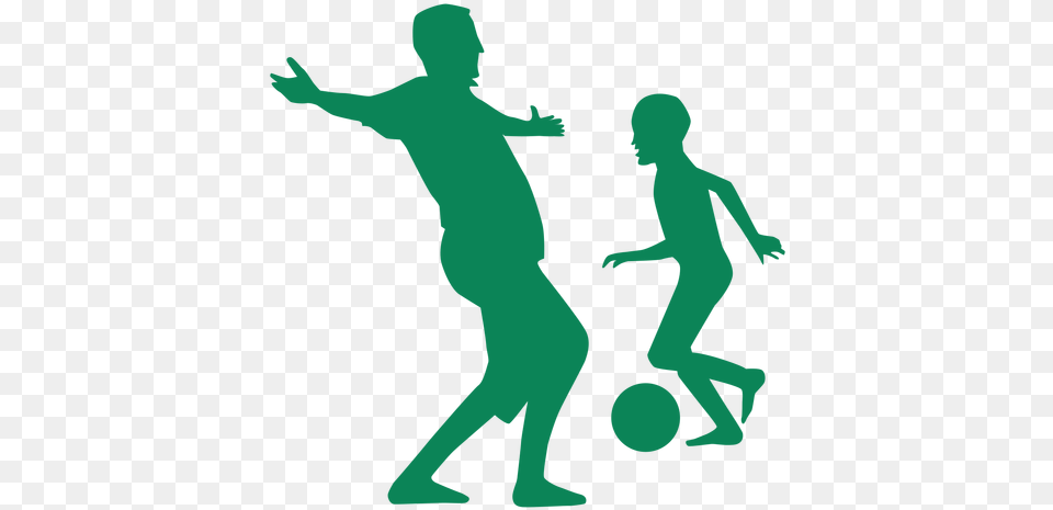 Father And Son Playing Football Silhouette Pai E Filho Jogando Bola Desenho, Adult, Male, Man, Person Free Transparent Png