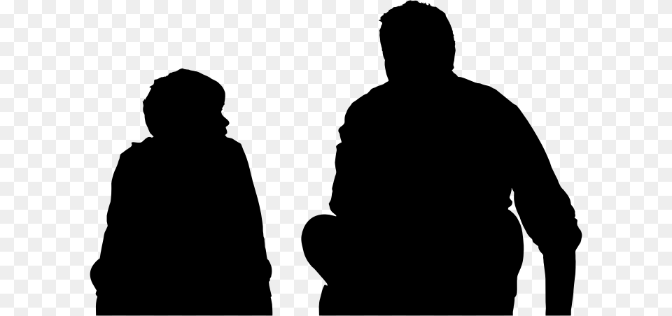 Father And Son Sitting Silhouette Minus Landscape Father And Son Silhouette, Gray Png Image