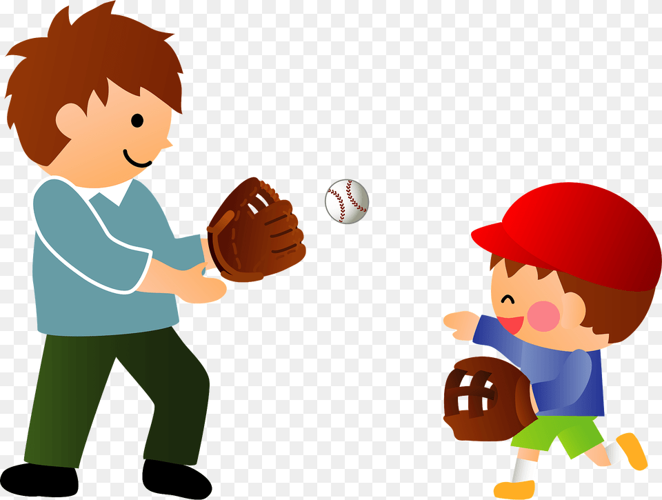 Father And Son Throw A Baseball Clipart, Sport, Person, People, Glove Free Transparent Png