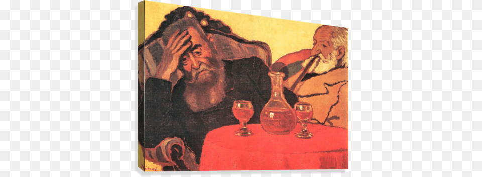 Father And Uncle With The Red Wine By Joseph Rippl Ronai My Father And Piacsek With Red Wine, Art, Glass, Painting, Adult Free Png Download