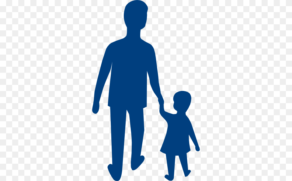 Father Child Silhouette Blue Clip Art, Walking, Person, Man, Male Png