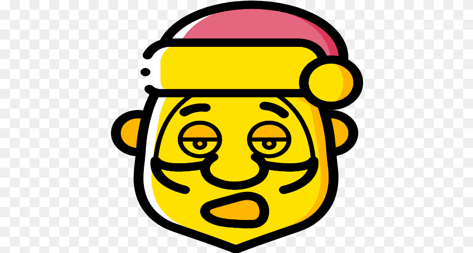 Father Christmas Santa Tired Xmas Icon Christmas Yellow, Jar, Baby, Person, Face Free Png
