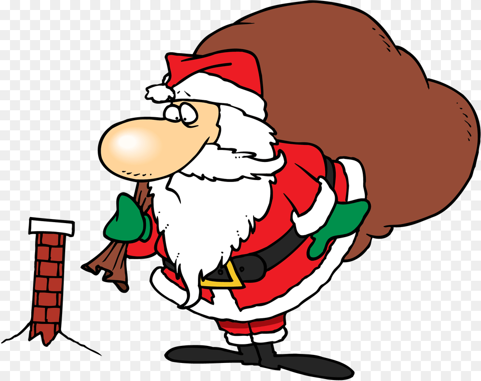 Father Clipart Worried Fat Santa Claus In Chimney, Baby, Person, Face, Head Free Transparent Png