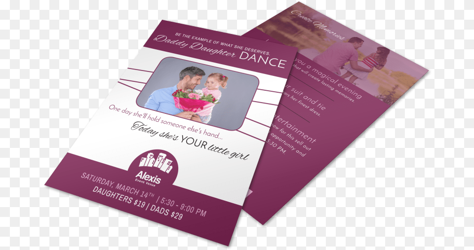 Father Daughter Dance Flyer Template Preview Brochure, Advertisement, Poster, Adult, Male Png Image