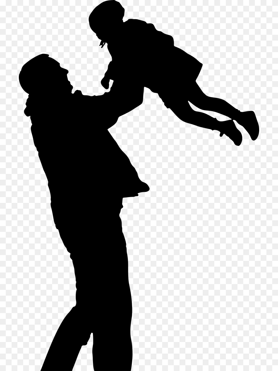 Father Daughter Dance Silhouette Clip Art, Gray Free Transparent Png