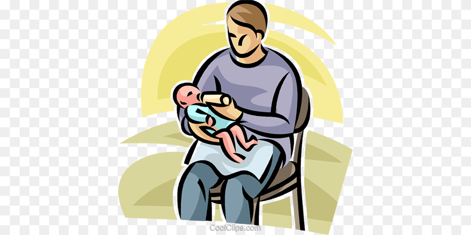 Father Giving A Baby A Bottle Royalty Free Vector Clip Art, Photography, Adult, Person, Man Png
