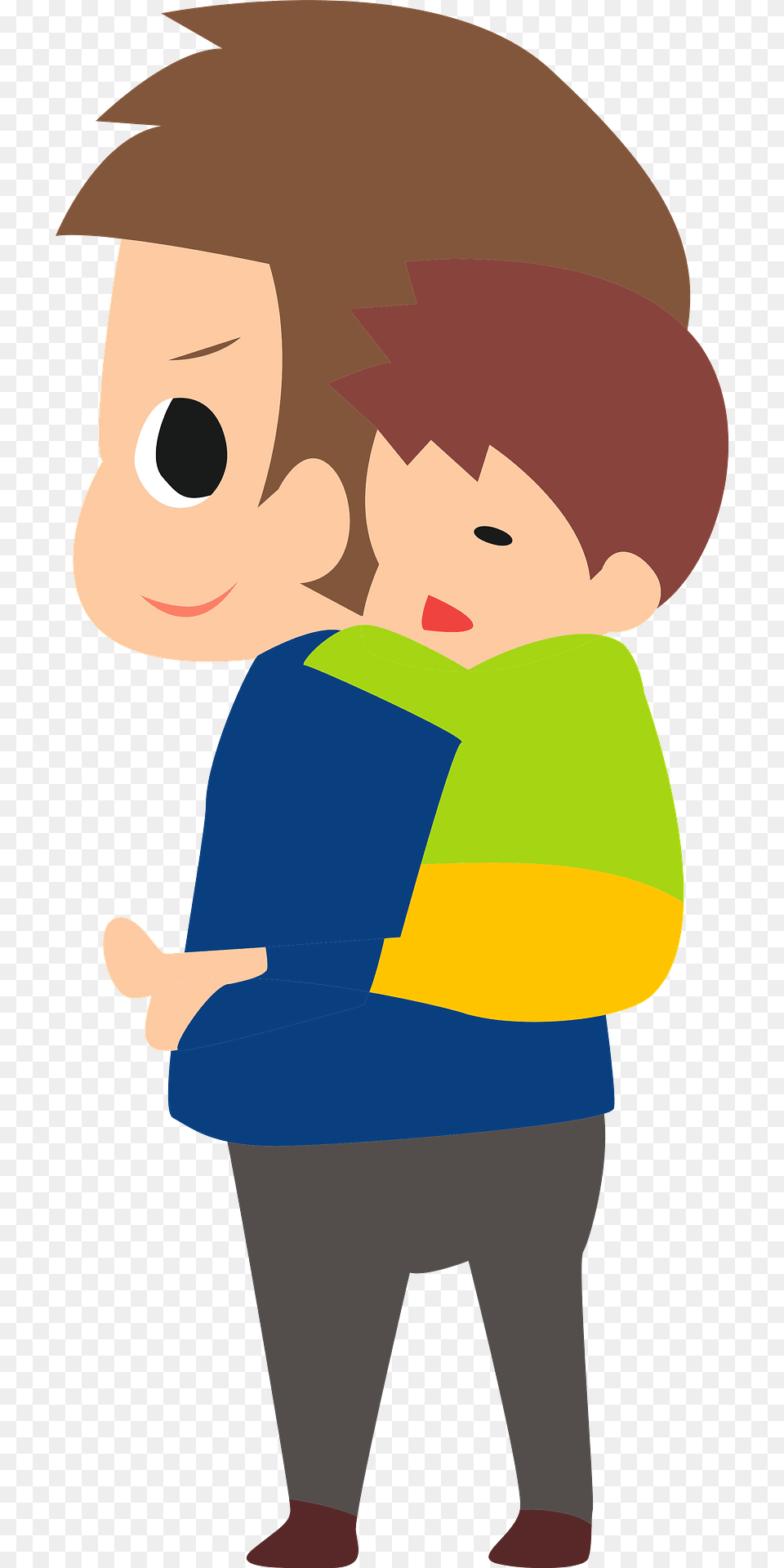 Father Is Carrying Sleeping Son Clipart, Baby, Person, Hugging, Face Free Png