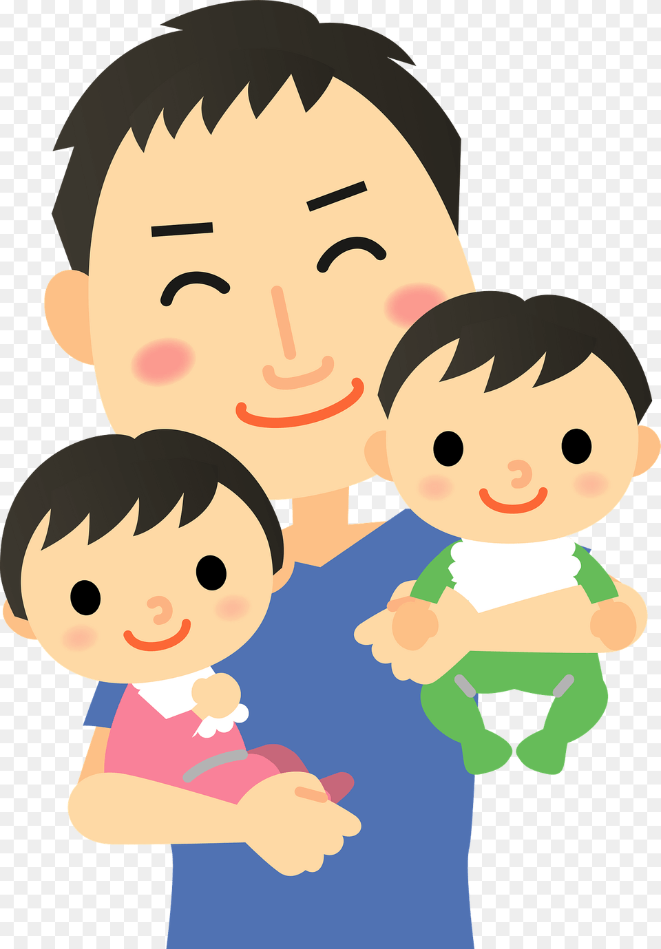 Father Is Holding His Children Clipart, Face, Head, Person, Photography Png Image