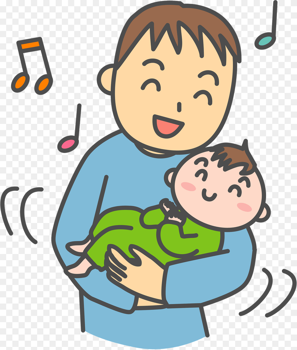 Father Is Singing To Baby Clipart, Face, Head, Person Free Png