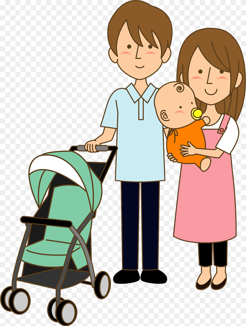 Father Mother And Baby As A Family Clipart, Child, Female, Girl, Person Png