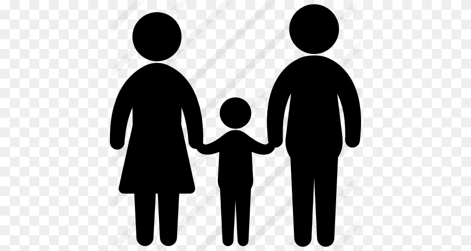 Father Mother And Son Silhouette, Gray Free Transparent Png