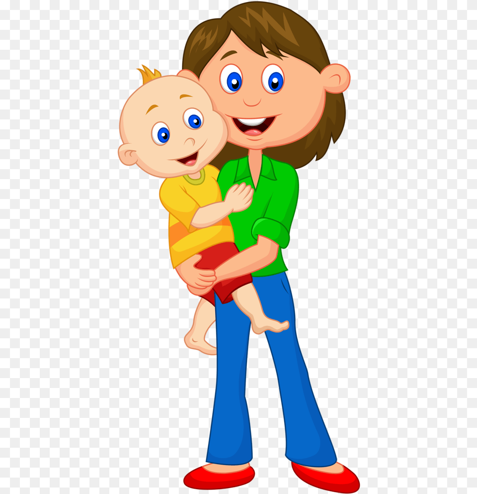 Father Mother Cartoon Clipart Keluarga Clipart, Baby, Person, Clothing, Face Png Image
