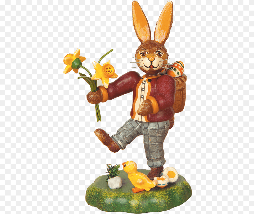 Father Rabbit With Narcissus Hubrig Volkskunst, Figurine, Baby, Person, Food Png Image