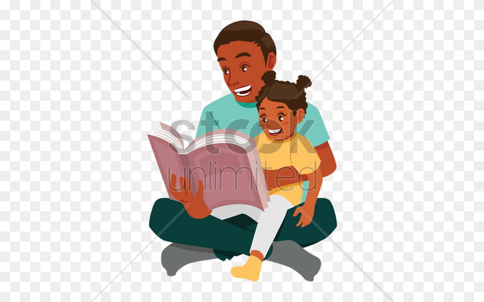 Father Reading To Daughter Vector Image, Person, People, Face, Head Png