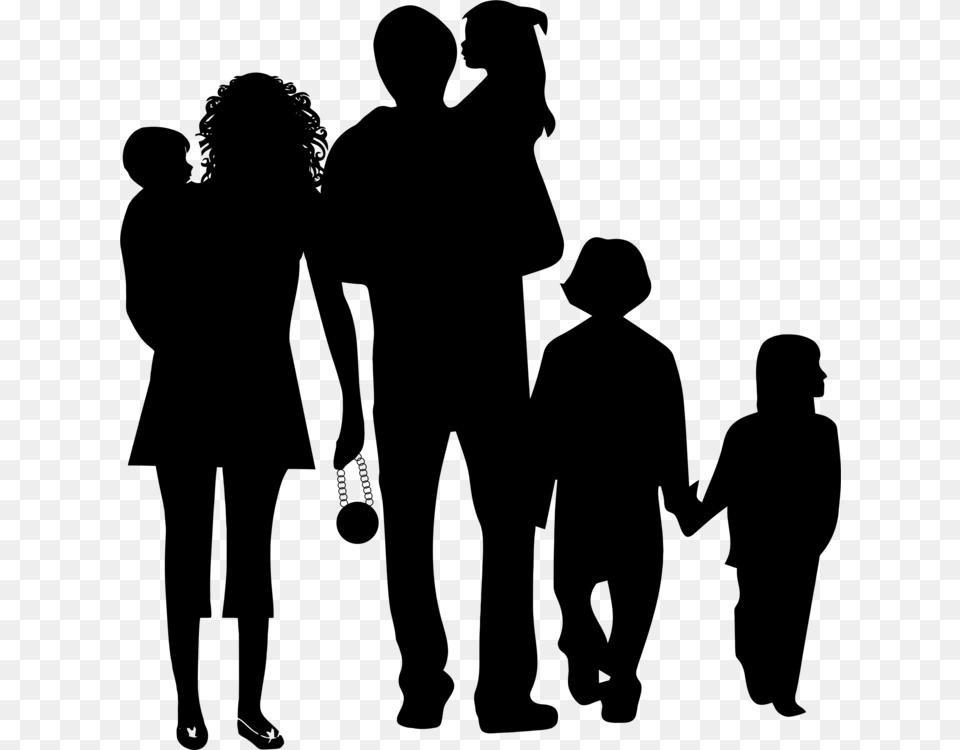 Father Silhouette Family Child Parent, Gray Free Transparent Png