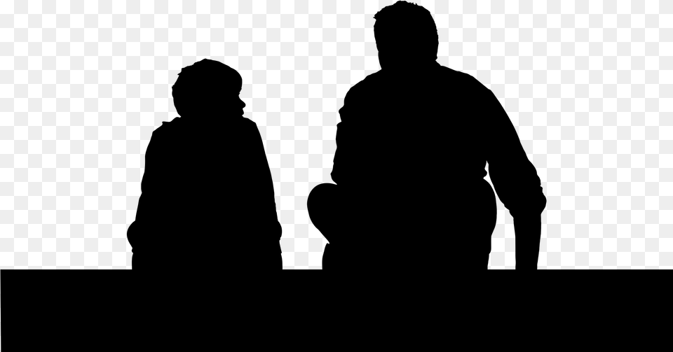 Father Son Child Silhouette Clip Art Father And Son Silhouette, Gray Free Png Download