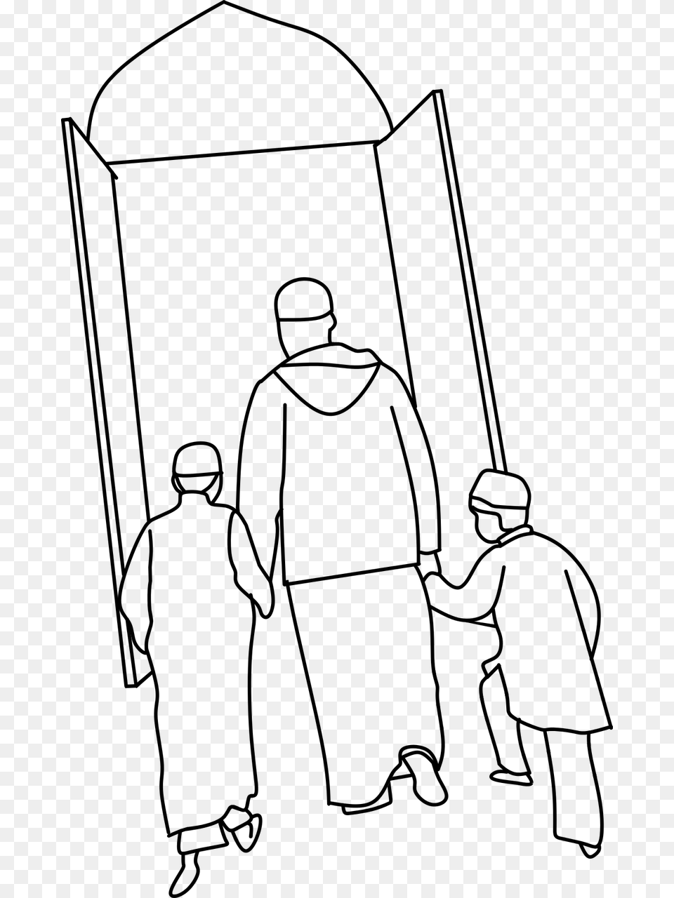 Father Son Pray Photo Praying For Muslim Clipart Black And White, Gray Free Png