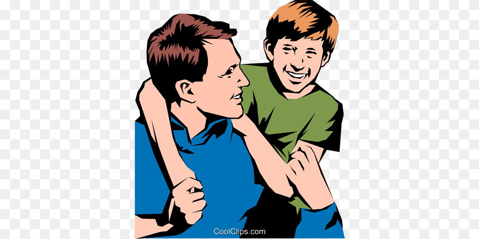 Father Son Royalty Vector Clip Art Illustration, Book, Comics, Person, Publication Png