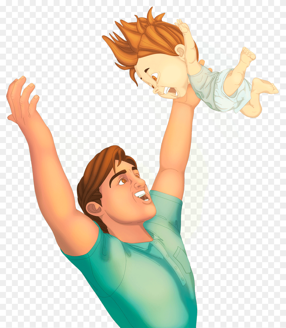 Father With A Baby Clipart, Person, Water Sports, Water, Swimming Free Png