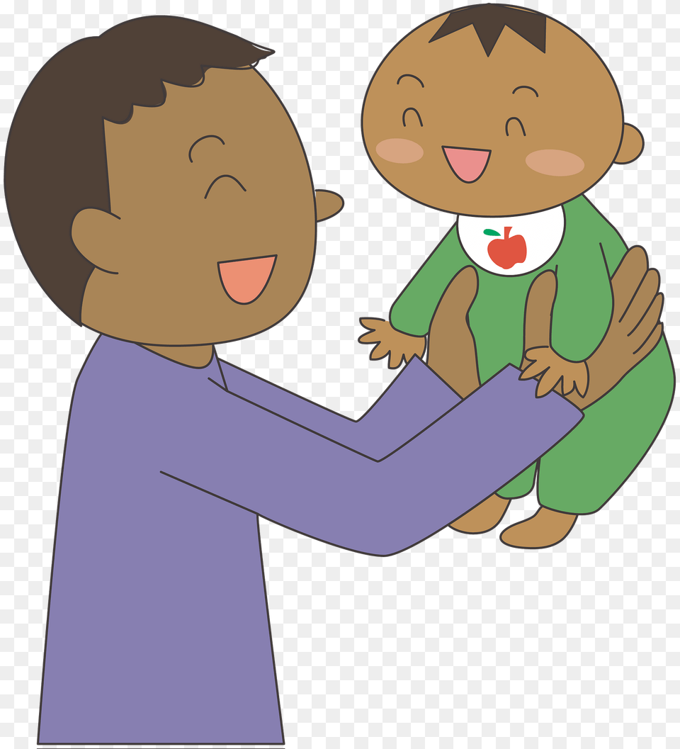 Father With A Baby Clipart, Person, Face, Head, Cartoon Free Transparent Png