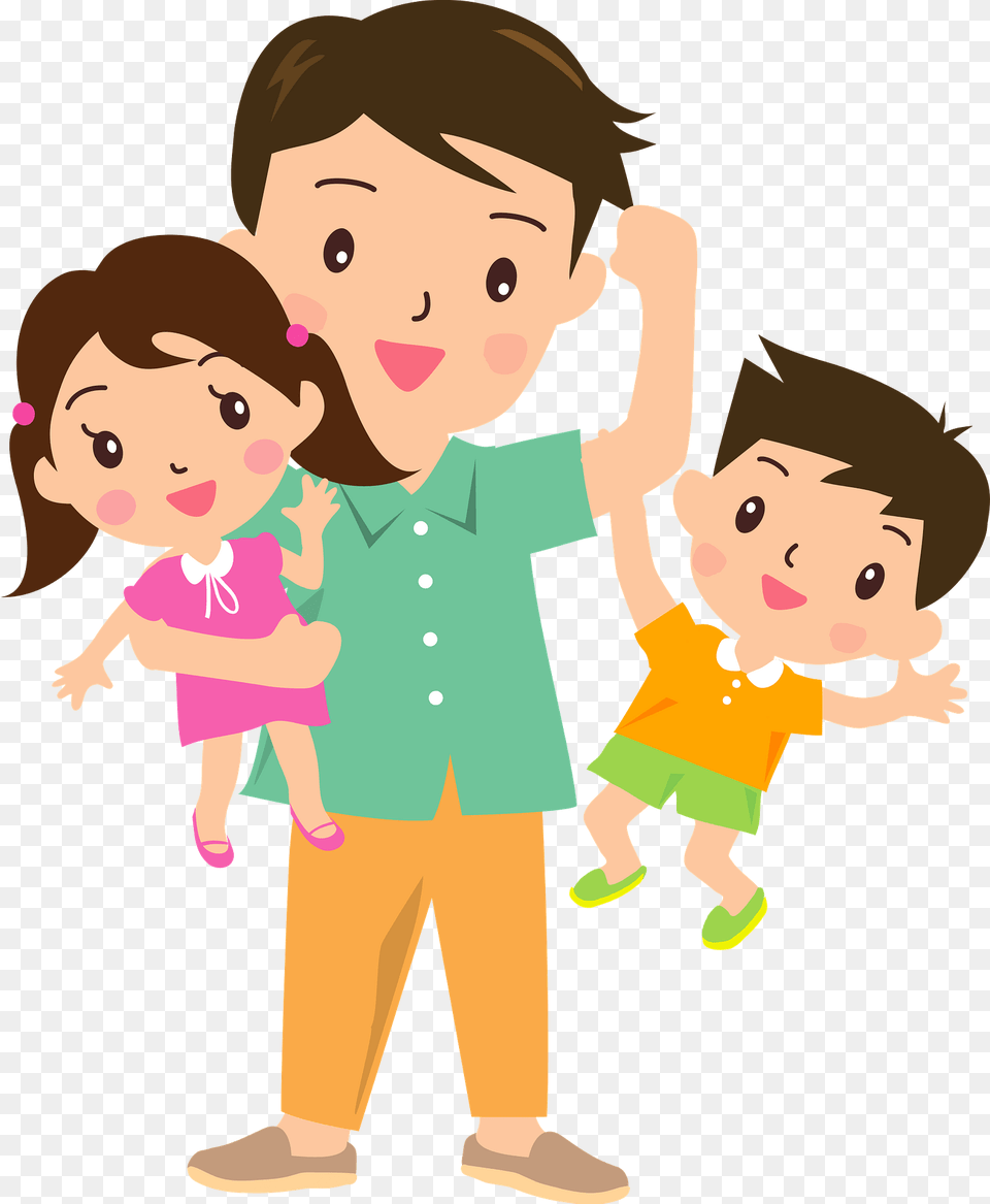 Father With Son And Daughter Clipart, Baby, Person, People, Face Png