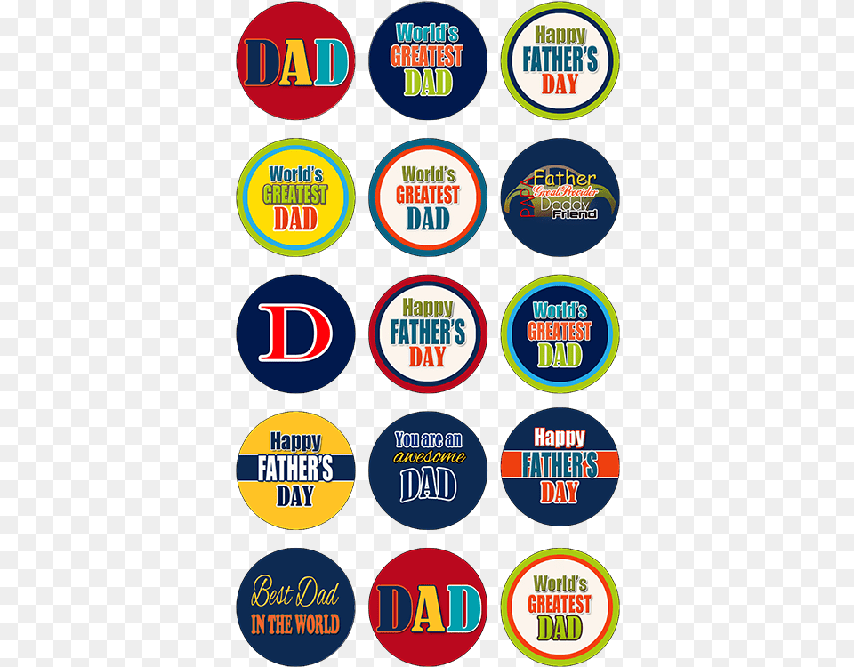 Fathers Day Cupcake Toppers, Logo, Sticker, Advertisement Free Transparent Png