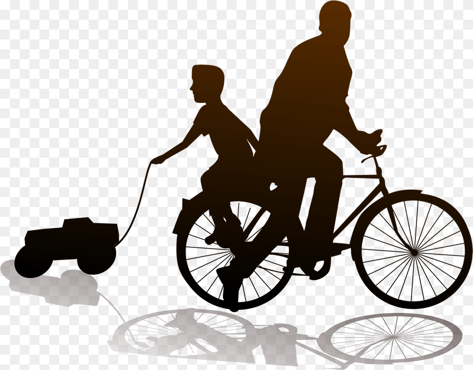 Fathers Son Mother Father And Riding A Dad And Son Bicycle Tattoo, Spoke, Machine, Wheel, Person Free Transparent Png