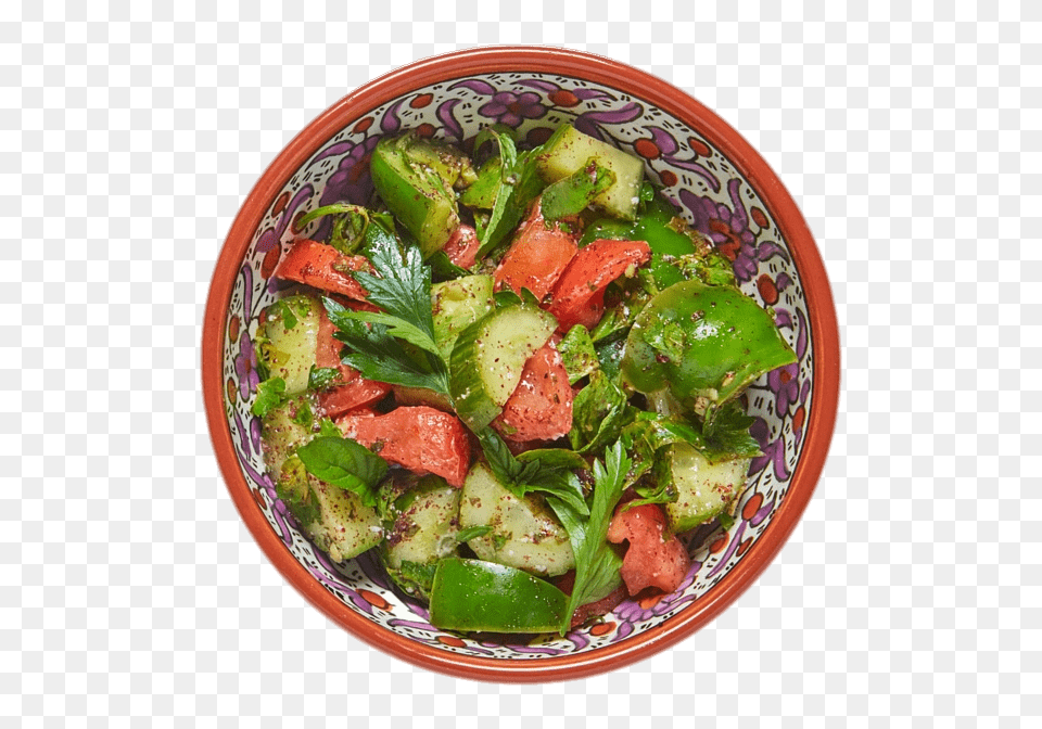Fattoush Salad With Cucumber And Tomato, Food, Food Presentation, Plate, Meal Free Png
