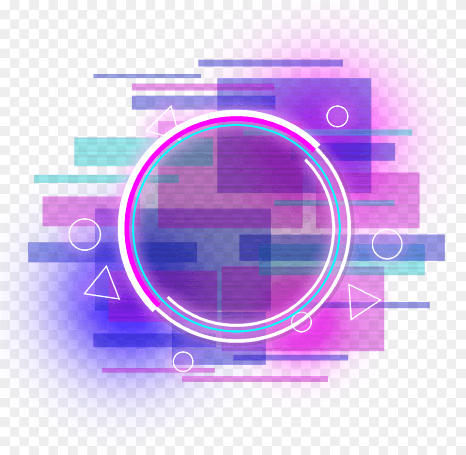 Fault Neon Star Symbols Error Aesthetic Effect Circle, Light, Lighting, Purple, Art Free Png Download