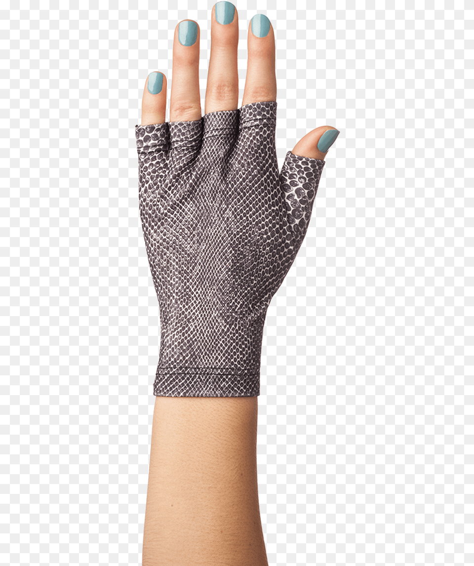 Faux Snake Fingerless Sun Glove Polka Dot, Clothing, Adult, Female, Person Png