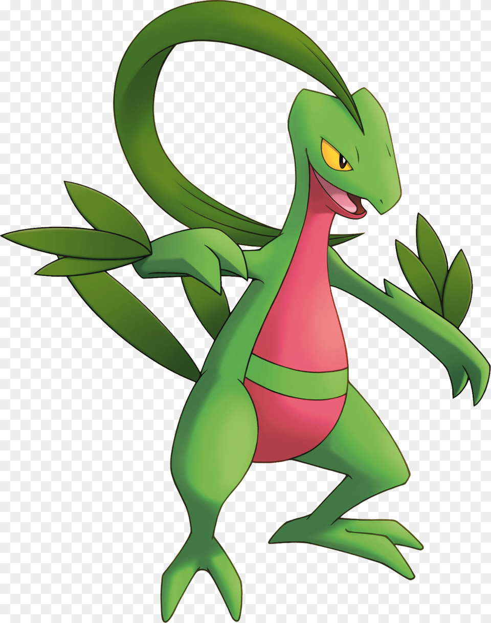 Favorite Grass Pokemon Starter Pokemon Grovyle, Animal, Green Lizard, Lizard, Reptile Png Image