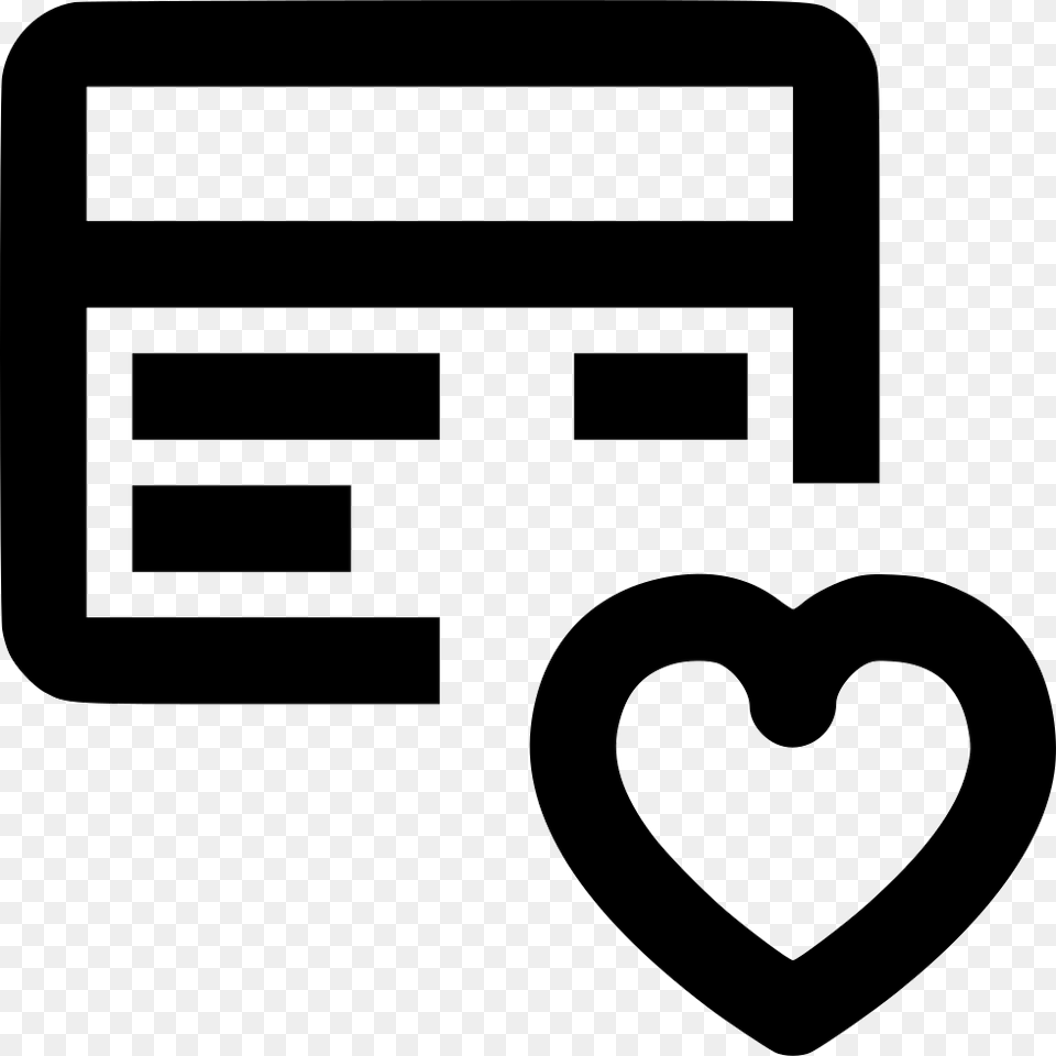 Favorite Heart Credit Card Network Icon, Stencil Free Transparent Png