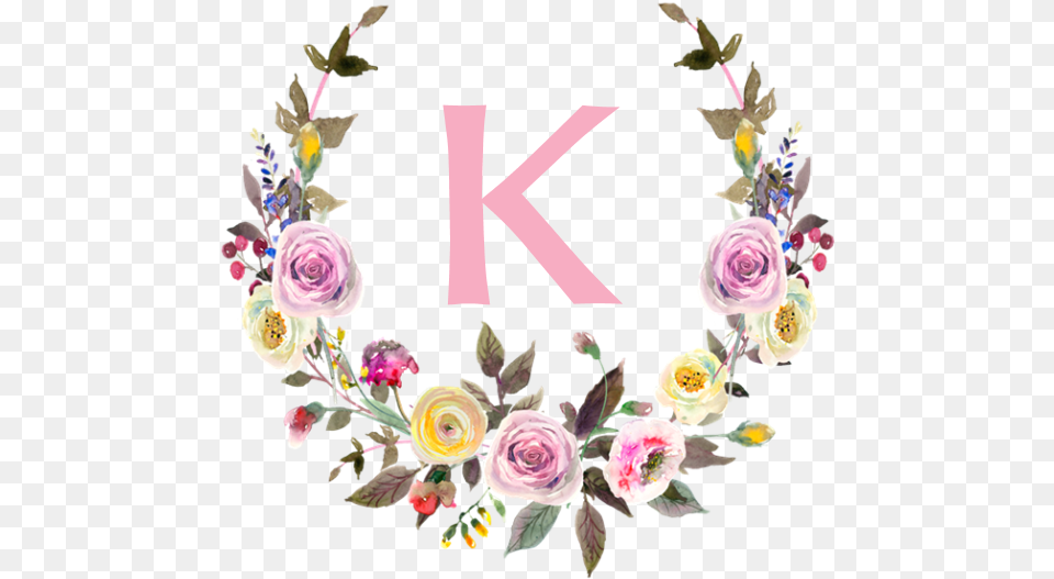 Favorite Watercolor Floral Wreath Monogram Throw Blanket, Art, Floral Design, Flower, Graphics Png