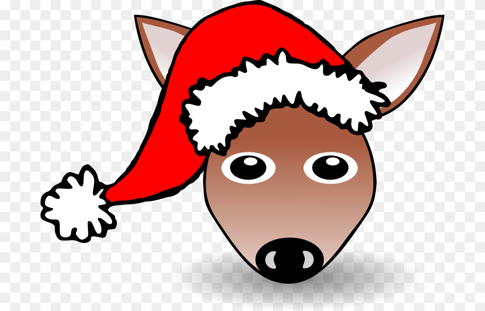 Fawn 01 Face Cartoon With Santa Hat, Clothing, Elf, Head, Person Free Transparent Png