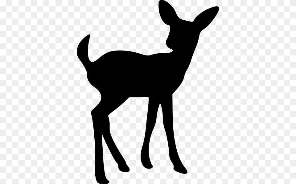 Fawn Blackout, Animal, Deer, Mammal, Silhouette Free Transparent Png