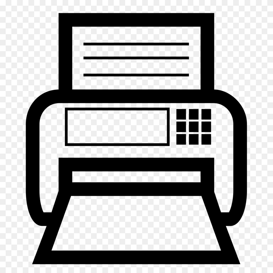 Fax Icon, Gray Free Png Download