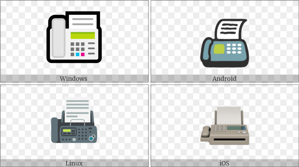 Fax Machine On Various Operating Systems Emoji, Computer Hardware, Electronics, Hardware, Phone Png
