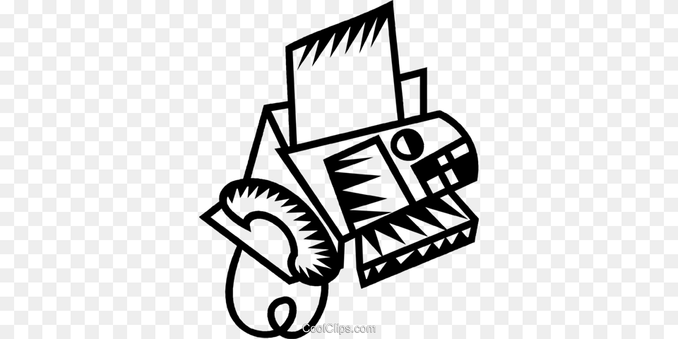 Fax Machine Royalty Vector Clip Art Illustration, Grass, Plant, Electronics, Hardware Free Png Download