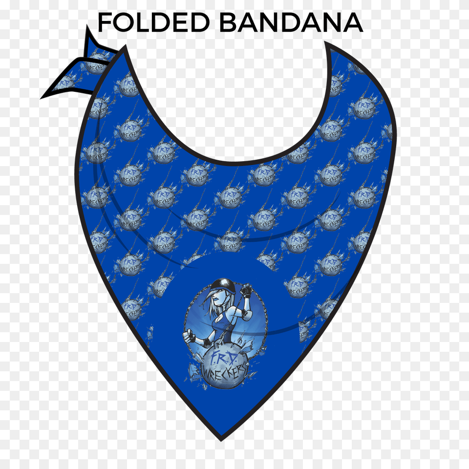Fayetteville Roller Derby Wreckers Bandana Frogmouth, Accessories, Jewelry, Necklace, Adult Png Image