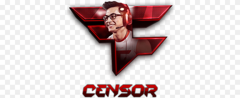 Faze Censor Logo, Adult, Male, Man, Person Free Png Download