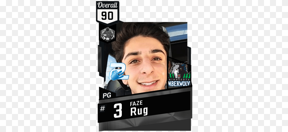 Faze Rug Nba 2k17 Custom Card 2kmtcentral Nba 2k Bronze Players, Head, Person, Face, Monitor Free Png Download