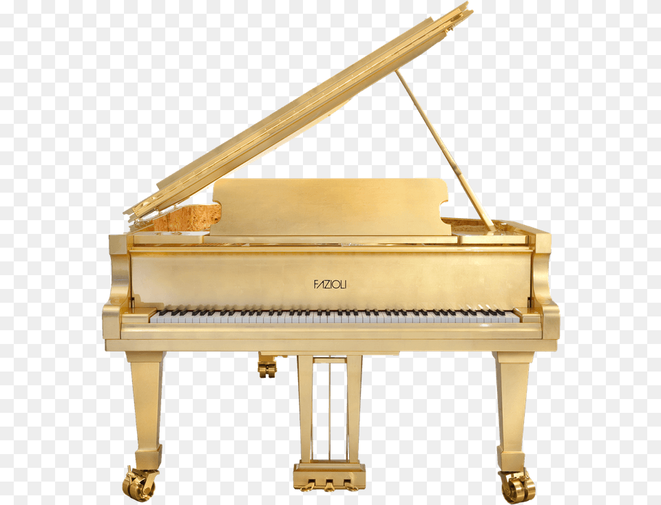 Fazioli 24k Gold Leaf Grand Piano Golden Piano Euro Pianos Gold Piano Images Transparent, Grand Piano, Keyboard, Musical Instrument Free Png Download